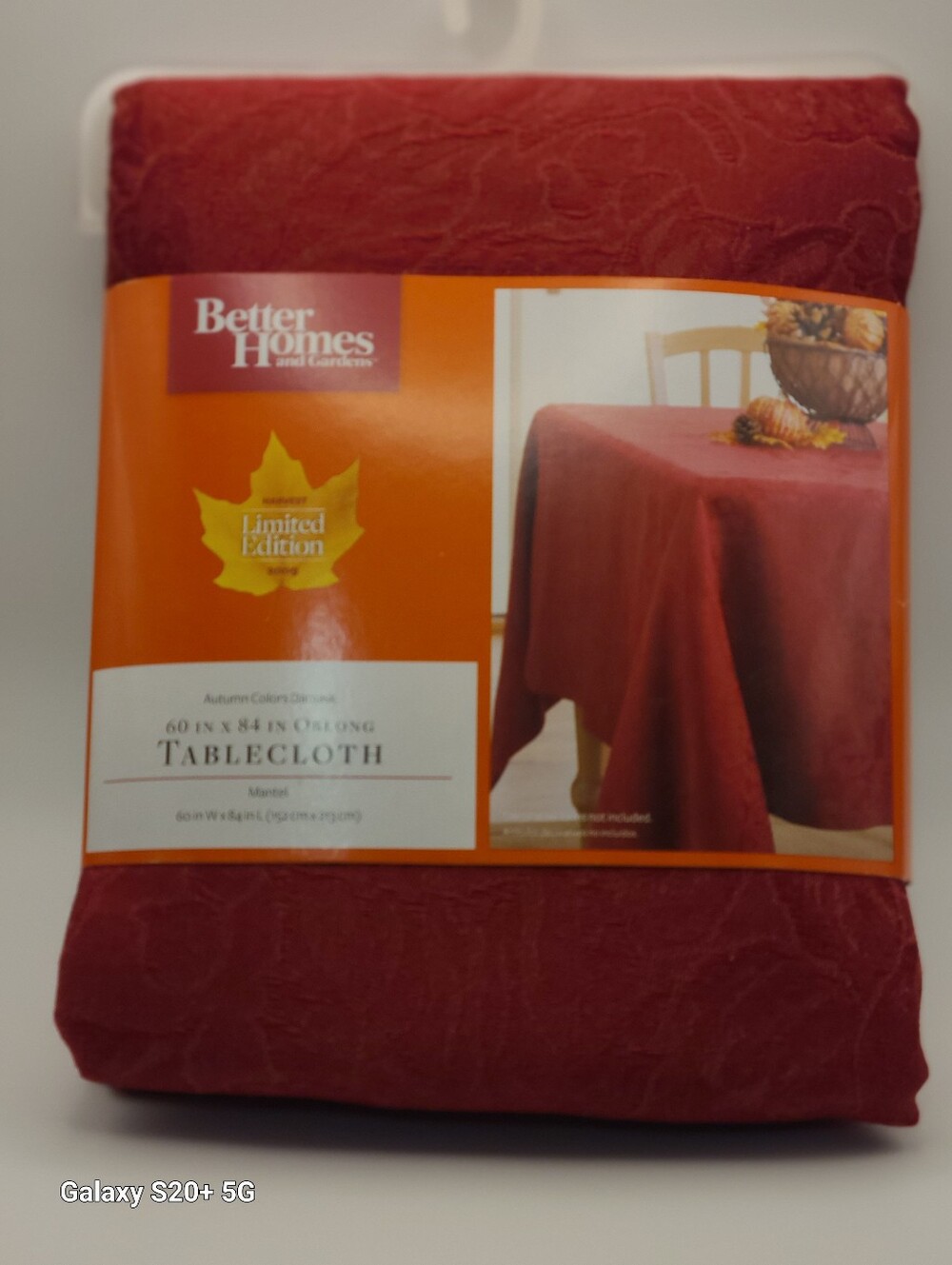 Better Homes and Gardens 60x84 Tablecloth- Limited Edition Harvest 2009 Burgundy